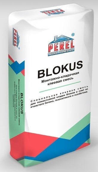 Монтажно-кладочная клеевая смесь Perel BLOKUS 0334 белая, 40 кг фото 0