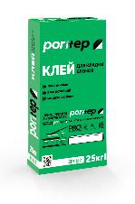 Клей по газобетону Poritep для тонкошовной кладки, 25 кг фото 0